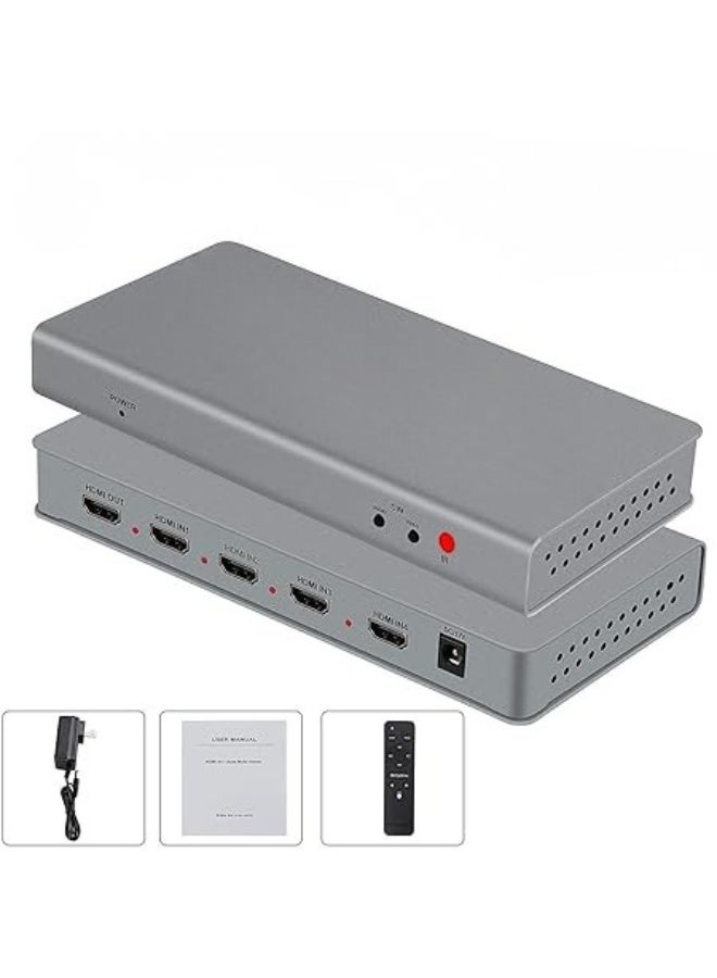 جهاز عرض متعدد HDMI 4x1 – عرض 4 شاشات في وقت واحد مع تبديل سريع – يدعم 1080p وثري دي - Image 1