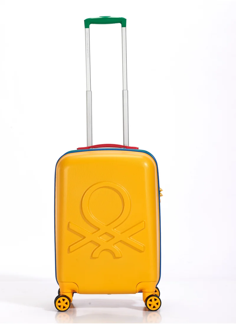 UNITED COLORS OF BENETTON BNTA-202 Set of 2 Luggage with TSA Lock | Material- Acrylonitrile Butadiene Styrene| Adjustable Trolley Handle | Smooth Dual Wheels 360degree rotation | 20/28 inch | Yellow