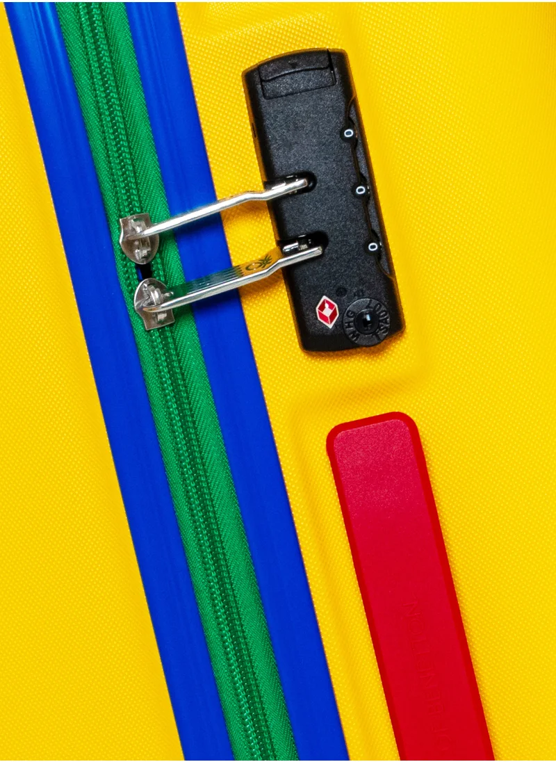 UNITED COLORS OF BENETTON BNTA-202 Set of 2 Luggage with TSA Lock | Material- Acrylonitrile Butadiene Styrene| Adjustable Trolley Handle | Smooth Dual Wheels 360degree rotation | 20/28 inch | Yellow
