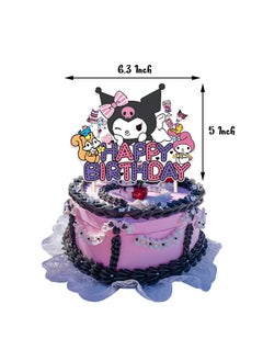 Sanrio Kuromi Cartoon Birthday Decorations, Kuromi Birthday Party Supplies, Include Happy Birthday Banner Cake Toppers Cupcake Toppers Balloons,  Anime Theme Birthday Party Supplies(Kulomi Birthday Set)  - Image 4
