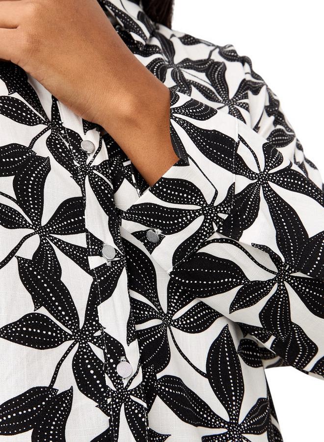 Ulla Popken Plus Size Ulla Popken All-Over Floral Print Shirt - Image 4