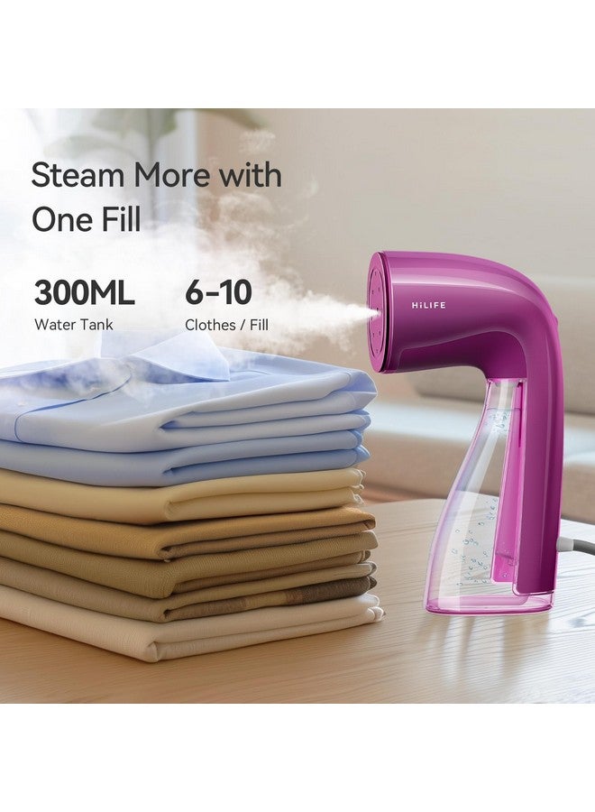 HiLife HiLIFE Steamer for Clothes, 1100W Clothes Steamer with Large 300ml Tank, Handheld Clothing Steamer, Fabric Wrinkle Remover, Portable & Compact Travel Size Garment Steamer ONLY FOR 120V(Orchid Purple)  - Image 2