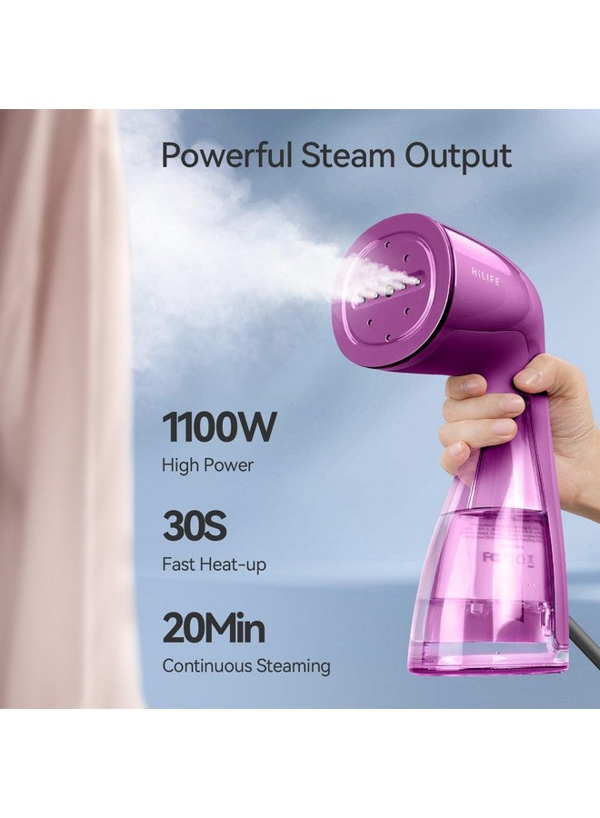 HiLife HiLIFE Steamer for Clothes, 1100W Clothes Steamer with Large 300ml Tank, Handheld Clothing Steamer, Fabric Wrinkle Remover, Portable & Compact Travel Size Garment Steamer ONLY FOR 120V(Orchid Purple)  - Image 1