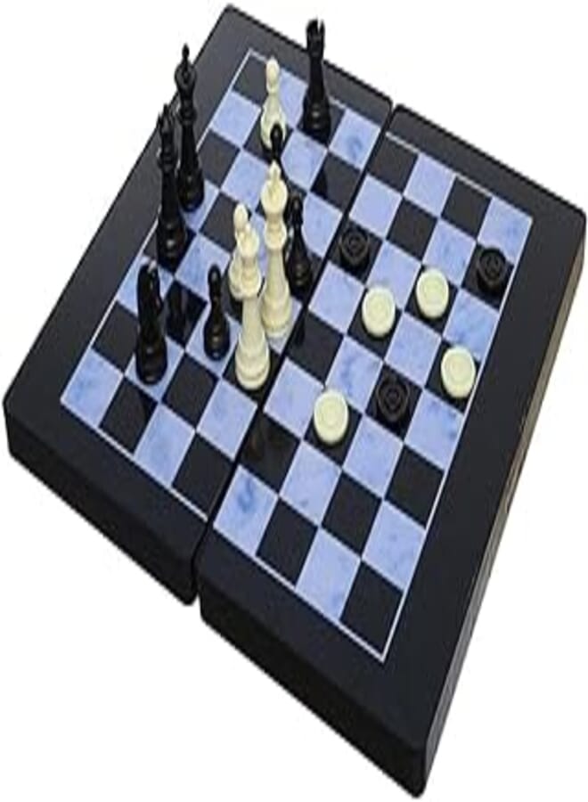 3 In 1 Plastic Board Game Chess Checkers And Backgammon With Different Shapes For Kids - Multi Color