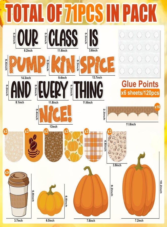 Yewfold Thanksgiving Latte Bulletin Board Set Fall Bulletin Board Decorations Fall Wall Decor with Pumpkin and Latte Theme for School Office and Home Decor - Image 2