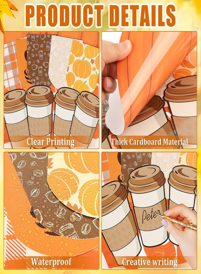 Yewfold Thanksgiving Latte Bulletin Board Set Fall Bulletin Board Decorations Fall Wall Decor with Pumpkin and Latte Theme for School Office and Home Decor - Image 3
