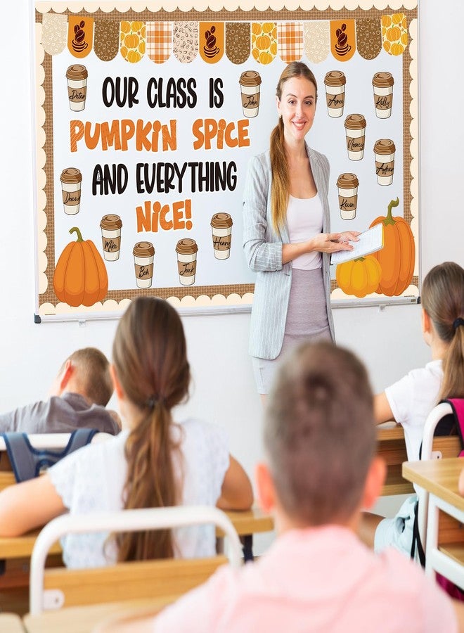 Yewfold Thanksgiving Latte Bulletin Board Set Fall Bulletin Board Decorations Fall Wall Decor with Pumpkin and Latte Theme for School Office and Home Decor - Image 4