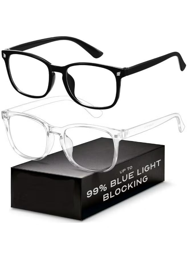 Blue Light Blocking Glasses - Fashion Square Eyeglasses, Anti UV Ray Computer Gaming Glasses Blue Blockers for Women/Men - Image 2