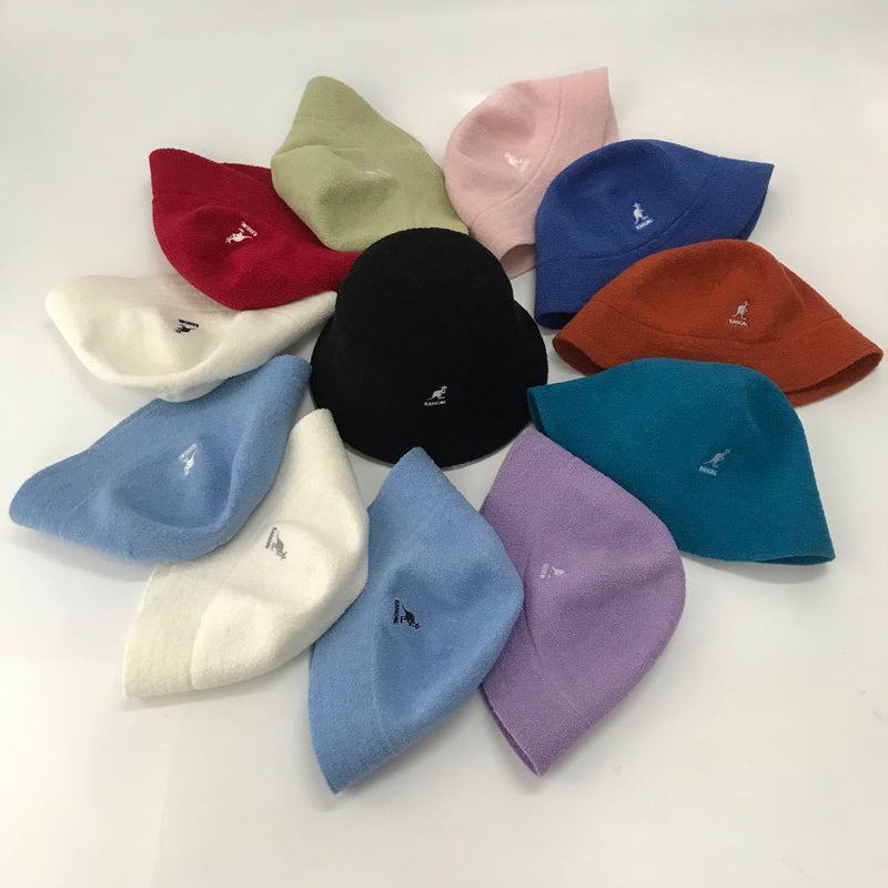 Kangol Style Flat Top Bucket Hat Terry Cloth - Image 2