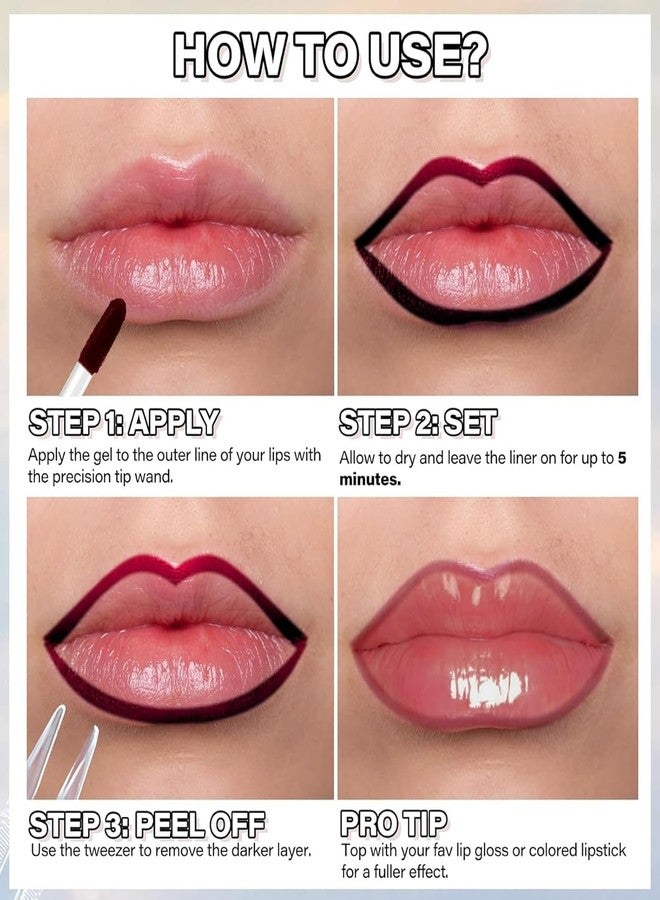 Aseawave 3Pcs Peel Off Lip Liner Lipstick Makeup, Chestnut Nude Brown Peel Off Lipgloss for Women Magic Lipstick 24 Hours Original Lip Liner Makeup Stain (#C, 1 Count (Pack of 3)) - Image 4