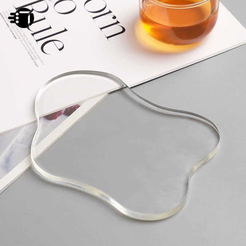 Cyber Celebrous Cloud Glass Tea Mat Transparent Pvc Soft Glass Cyber Celebrous Small Tray Creative Coffee Heat Insulated Dining Mat - Image 2