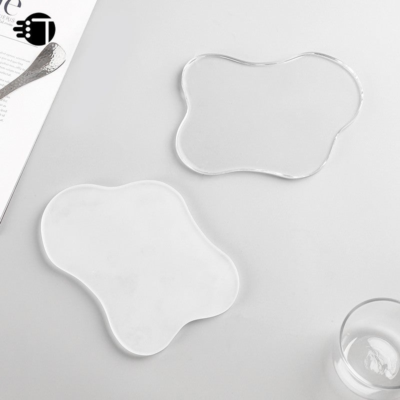 Cyber Celebrous Cloud Glass Tea Mat Transparent Pvc Soft Glass Cyber Celebrous Small Tray Creative Coffee Heat Insulated Dining Mat - Image 4