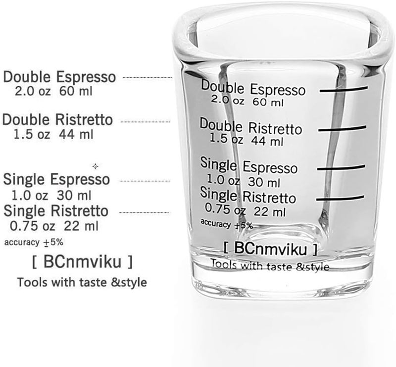 BCnmviku Espresso Shot Glass Liquid Heavy Sturdy Glass Shot Glasses Measuring cup Wine Glass 6 Pack 2oz/60ml By (Sturdy 6Pack) - Image 2