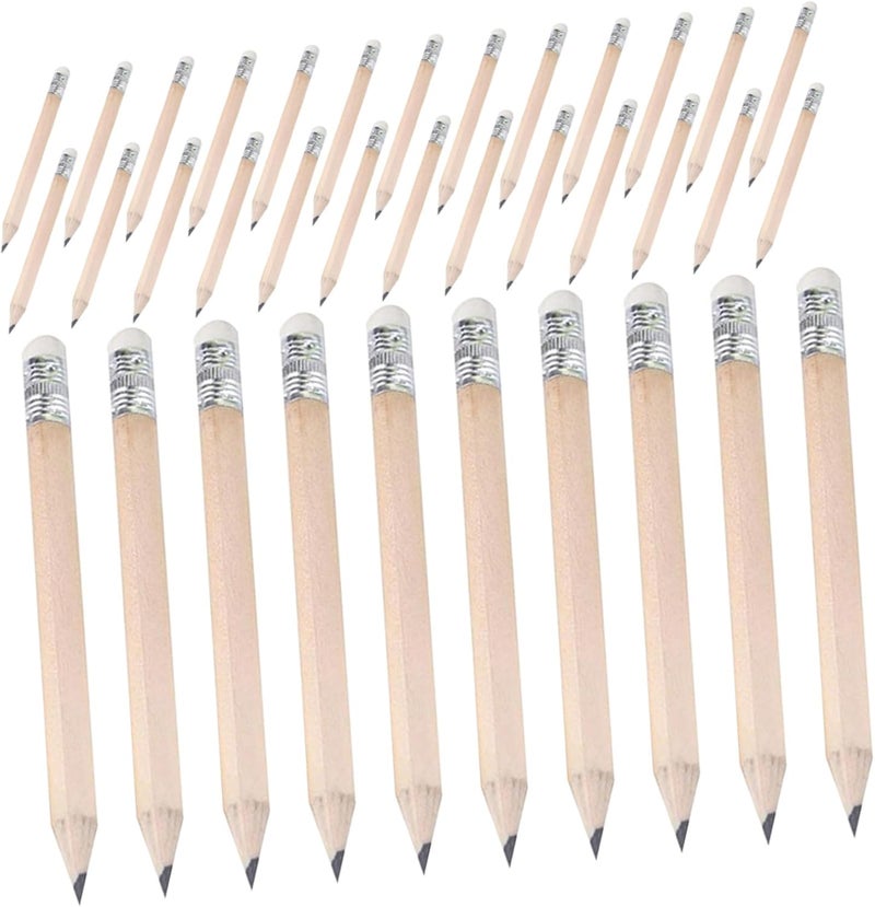 DOITOOL 60Pcs Short Golf Pencils Erasers Small Kids Writing Tools for School and Drawing Unbreakable Graphite Core for Toddlers and Students - Image 1