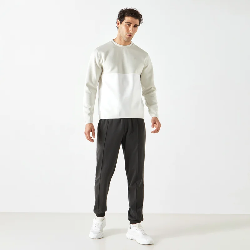 ADOT by Splash Panelled Sweatshirt with Long Sleeves and Pockets