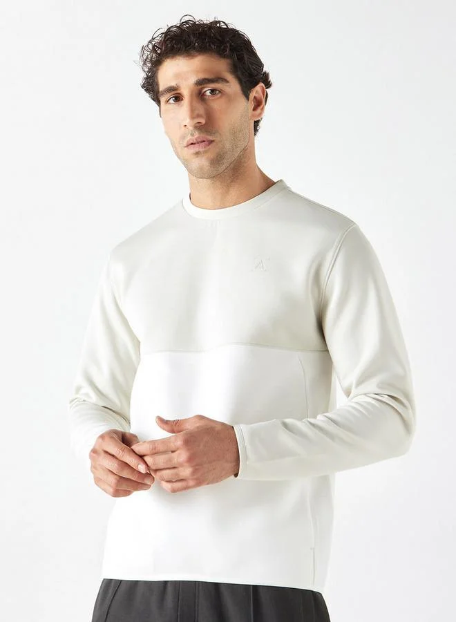 ADOT by Splash Panelled Sweatshirt with Long Sleeves and Pockets
