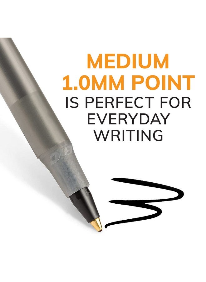 بيك أقلام حبر جاف BIC Round Stic Xtra Life، متوسطة الرأس (1.0 مم)، سوداء، عبوة من 60 قلمًا، ذات أسطوانة دائرية مرنة لراحة الكتابة (GSM609-BLK) - Image 2