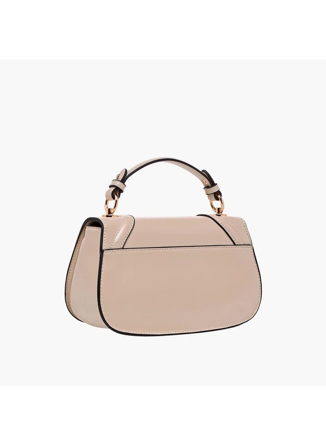 Celeste Women Solid Crossbody Bag with Detachable Strap and Flap Closure
