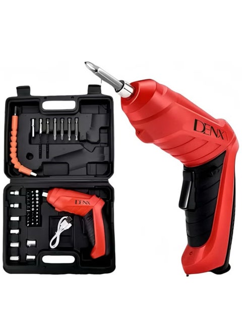طقم مفك براغي كهربائي لاسلكي صغير قابل للتعديل وقابل لاعادة الشحن من دينكس، مناسب للمنزل، سرعة 250 دورة في الدقيقة، 70 دقيقة من ساعات العمل، بطارية 1300mAH، DX2502