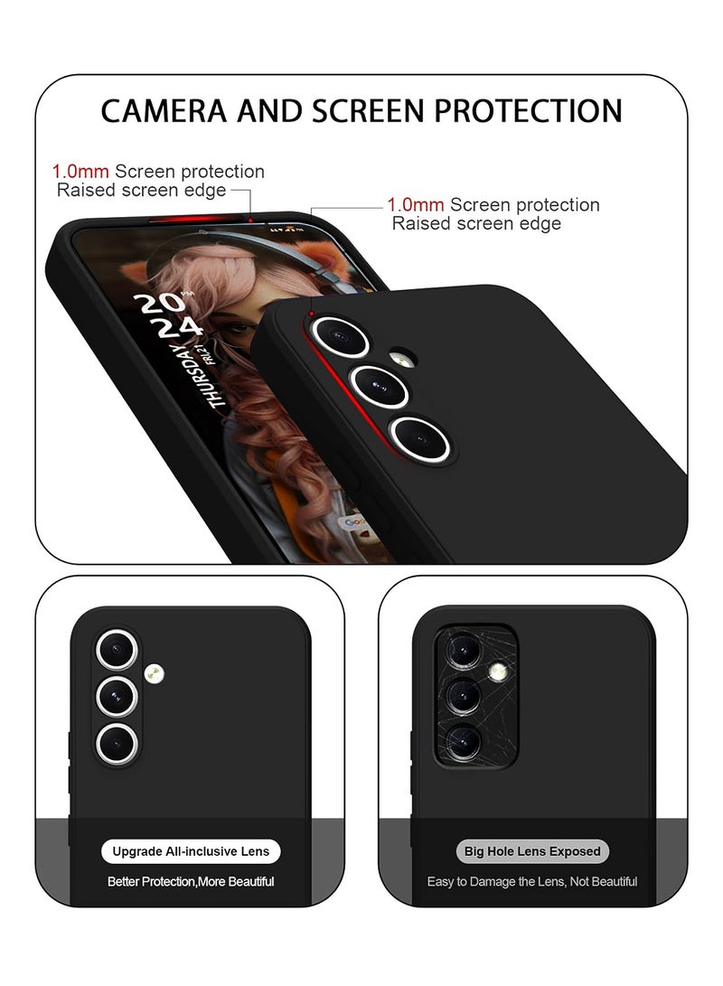 Wtech Samsung Galaxy S25 FE 5G 2025 Soft Liquid Silicone Case Cover (MCRPSN) - Black - Image 2