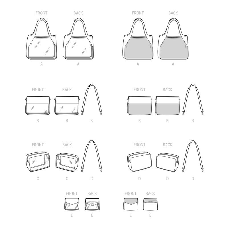Simplicity SS9562OS Bag, Pouch, and Shoulder Tote Sewing Pattern Kit, Code S9562, One Size - Image 2
