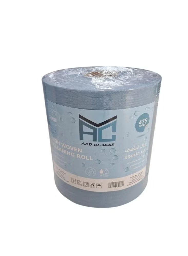 Non-woven cleaning roll, microfiber kitchen towels, jumbo size, blue, double thickness, 475 sheets - Image 1
