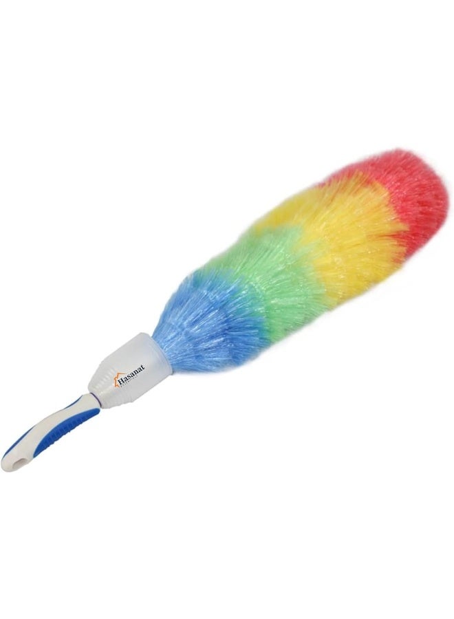 Multipurpose Static Duster Soft Rainbow Plastic Easy Clean Multicolor Cobweb Cleaner Feather Tool Electrostatic Power Dusting Brush For Appliances Furniture Computer Cars Home - Image 2