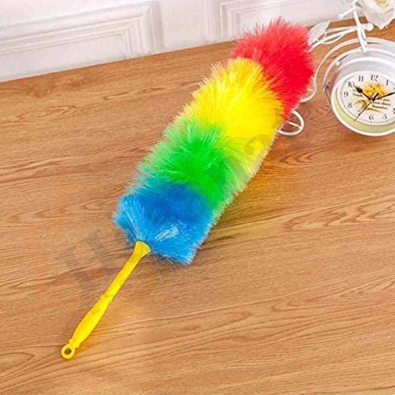 Multipurpose Static Duster Soft Rainbow Plastic Easy Clean Multicolor Cobweb Cleaner Feather Tool Electrostatic Power Dusting Brush For Appliances Furniture Computer Cars Home - Image 4