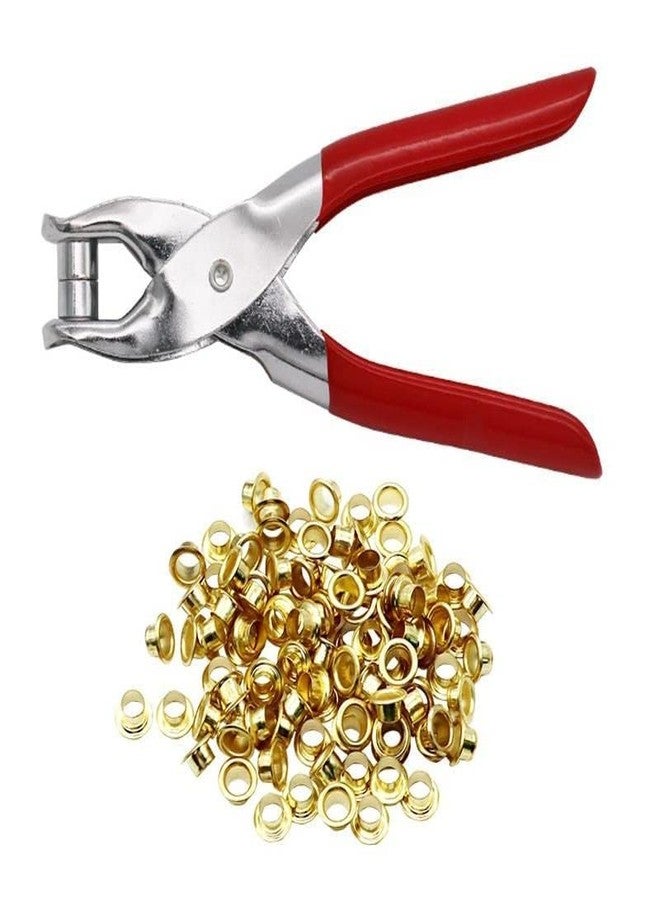 ISC Grommet Eyelet Plier Set | Eyelet Hole Punch Pliers Kit with 100 Metal Eyelets | Heavy Duty Grommet Tool Kit for Leather, Clothes, Belts, and DIY Projects - Image 1
