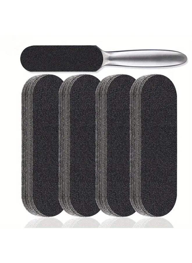 مجموعة أدوات باديكير محترفة 11 قطعة من الفولاذ المقاوم للصدأ، مبرد القدم لإزالة الجلد الميت، ملفات بديلة عديمة الرائحة لأقدام ناعمة - Image 2