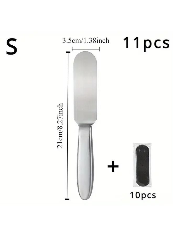 مجموعة أدوات باديكير محترفة 11 قطعة من الفولاذ المقاوم للصدأ، مبرد القدم لإزالة الجلد الميت، ملفات بديلة عديمة الرائحة لأقدام ناعمة - Image 4