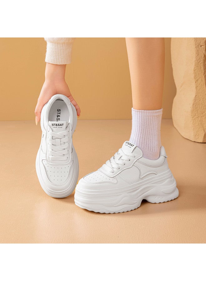 St&Sat Summer Dad Shoes Lightweight Breathable Low-cut Thick Sole Height Increasing Fashion Versatile Casual Women's Shoes - Image 3