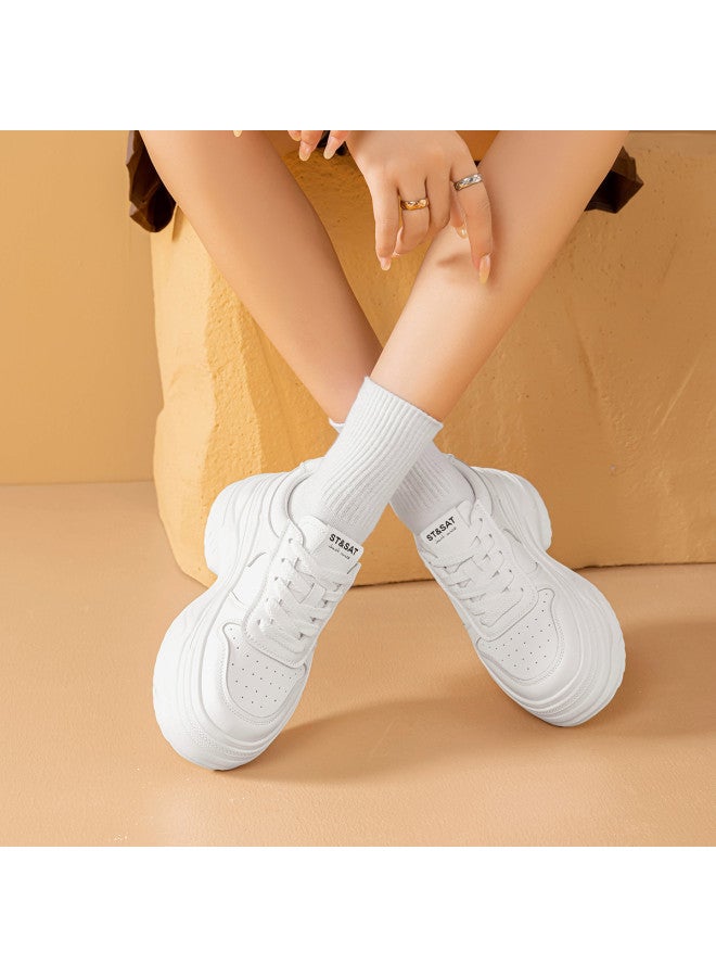 St&Sat Summer Dad Shoes Lightweight Breathable Low-cut Thick Sole Height Increasing Fashion Versatile Casual Women's Shoes - Image 4