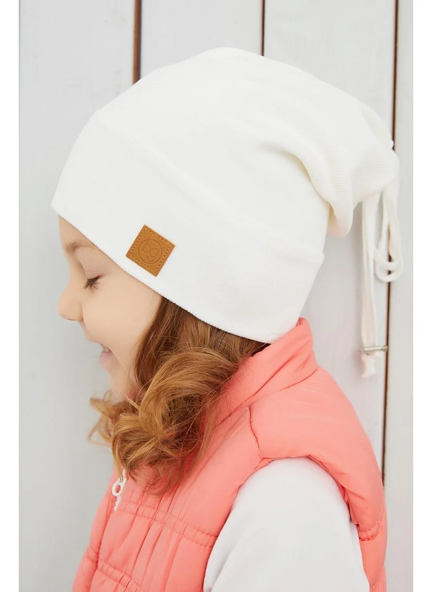 Babygiz Baby Girl Child White Hat Beanie Handmade Comfortable Skin-friendly 100% Cotton Camisole