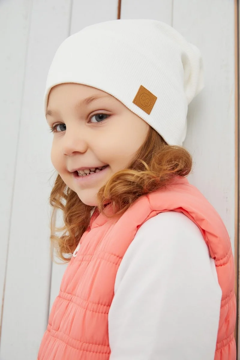 بيبيجيز Baby Girl Child White Hat Beanie Handmade Comfortable Skin-friendly 100% Cotton Camisole