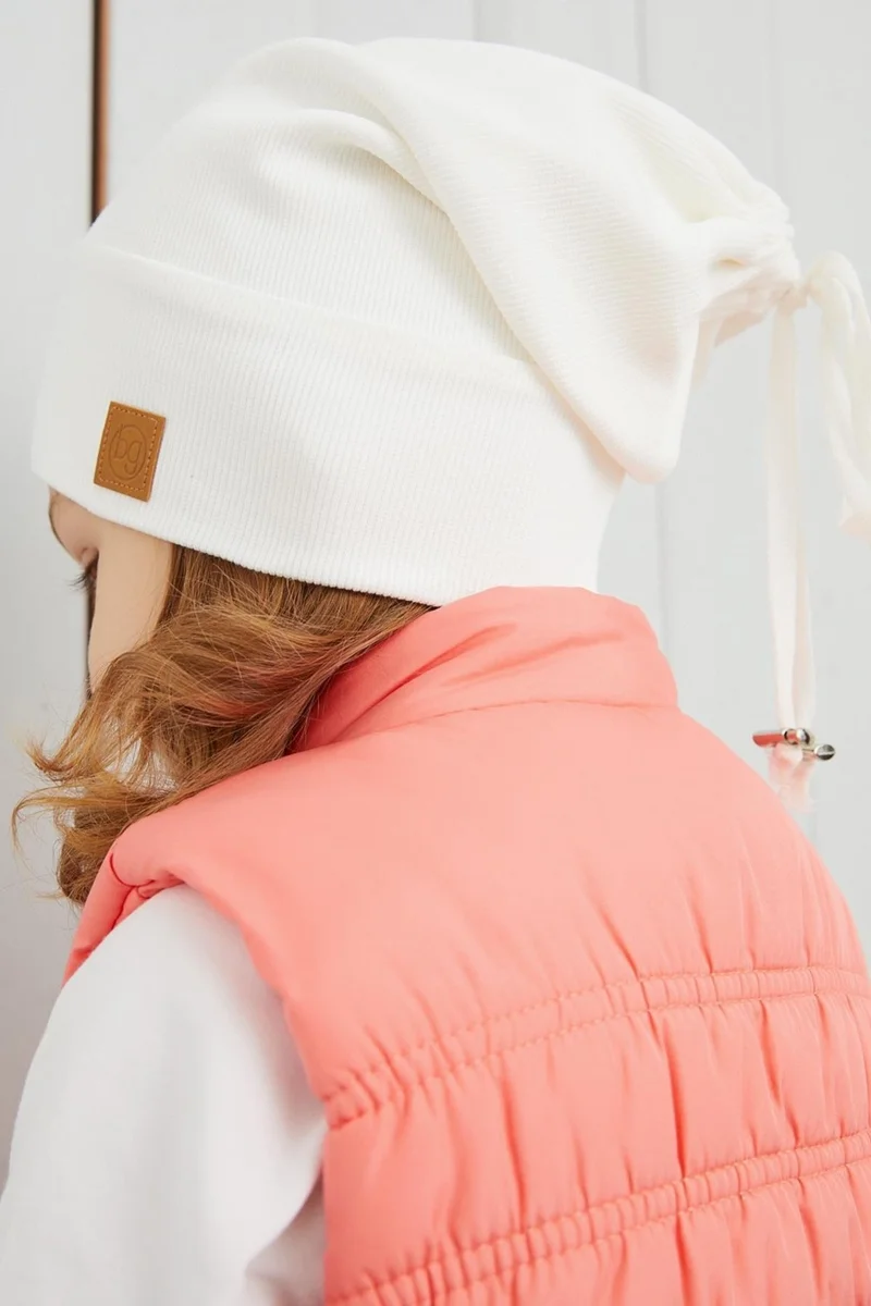 بيبيجيز Baby Girl Child White Hat Beanie Handmade Comfortable Skin-friendly 100% Cotton Camisole