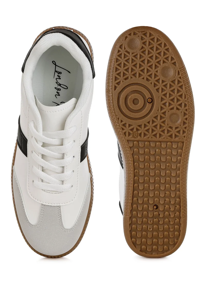 London Rag Classic Lace-Up Flatform Sneaker in White