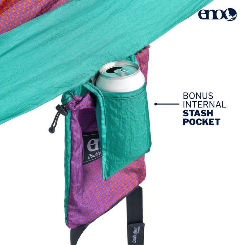ENO DoubleNest Hammock - Lightweight, Portable, 1 to 2 Person Hammock - for Camping, Hiking, Backpacking, Travel, a Festival, or The Beach - Fade/Seaglass - Image 3