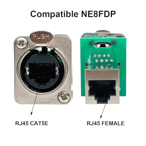 PENGLIN 5PCS Ethercon Rj45 Chassis Socket,D-NE8FDP RJ45 Feed/Pass Panel Mount Jack,D Series Cat5 RJ45 Vertical Panel-Mount Connector - Image 2