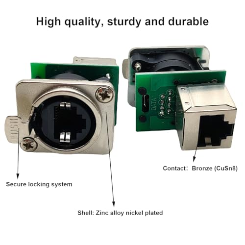 PENGLIN 5PCS Ethercon Rj45 Chassis Socket,D-NE8FDP RJ45 Feed/Pass Panel Mount Jack,D Series Cat5 RJ45 Vertical Panel-Mount Connector - Image 3