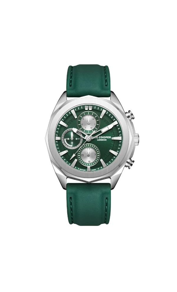 Lee Cooper LEE COOPER LC07990.377 Men's Multi Function Display Watch & Silicone Strap Dark Green