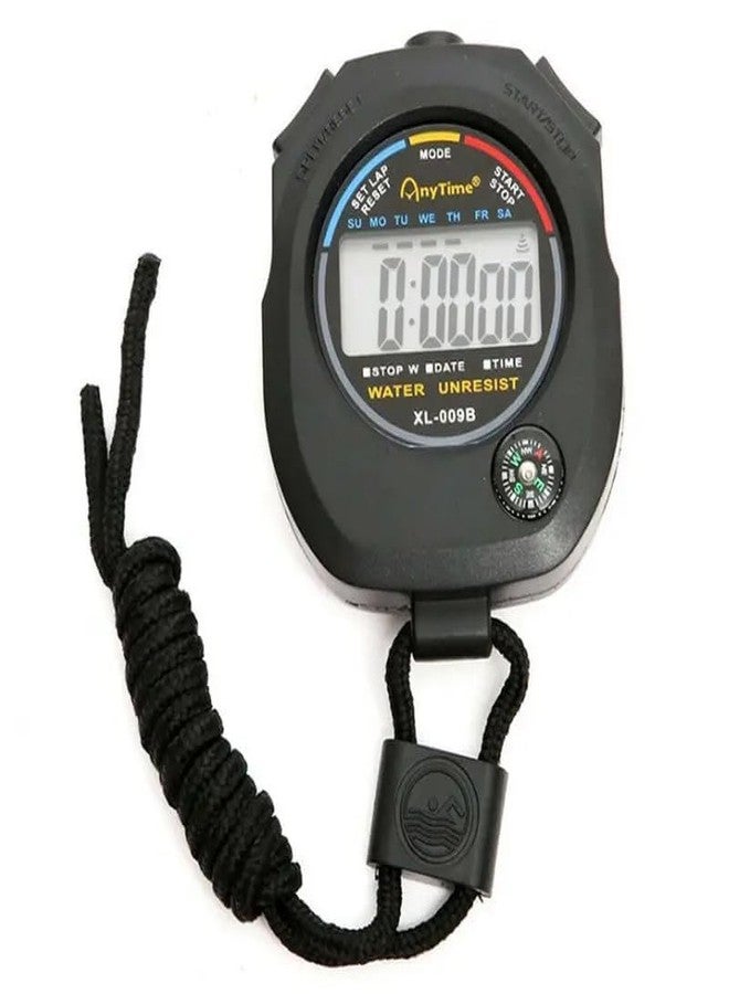 JUSTAKEIT Sports Waterproof Stopwatch Timer Set, Multi-Function Electronic Digital Stopwatch | Large Display with Date Time and Alarm | Coaches, Sports Timer, Running, Gym, Outdoor (Black-1) - Image 1