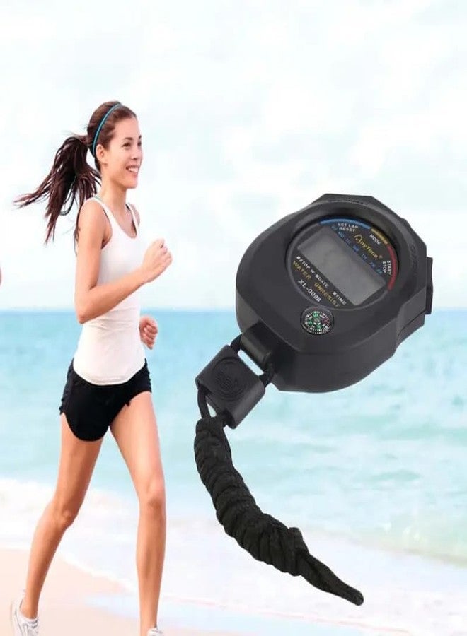JUSTAKEIT Sports Waterproof Stopwatch Timer Set, Multi-Function Electronic Digital Stopwatch | Large Display with Date Time and Alarm | Coaches, Sports Timer, Running, Gym, Outdoor (Black-1) - Image 2