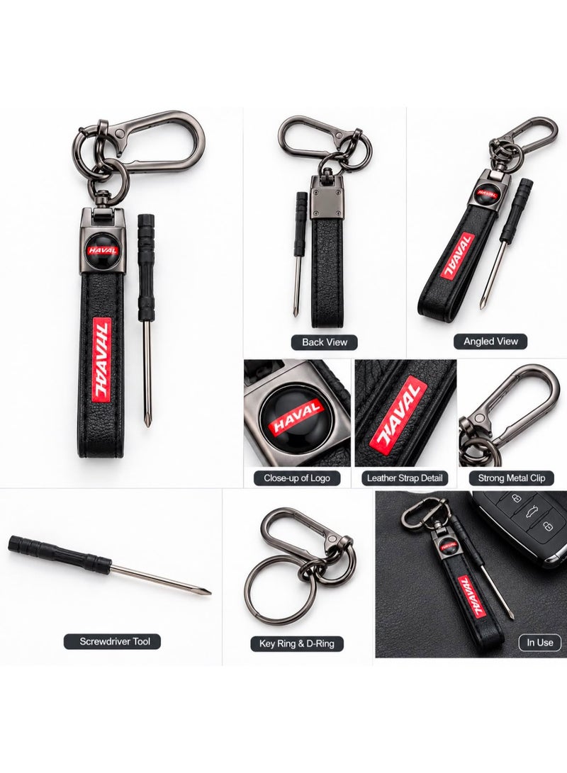 HAVAL Premium leather keychain with HAVAL – sturdy ring – stylish automotive design - Image 3