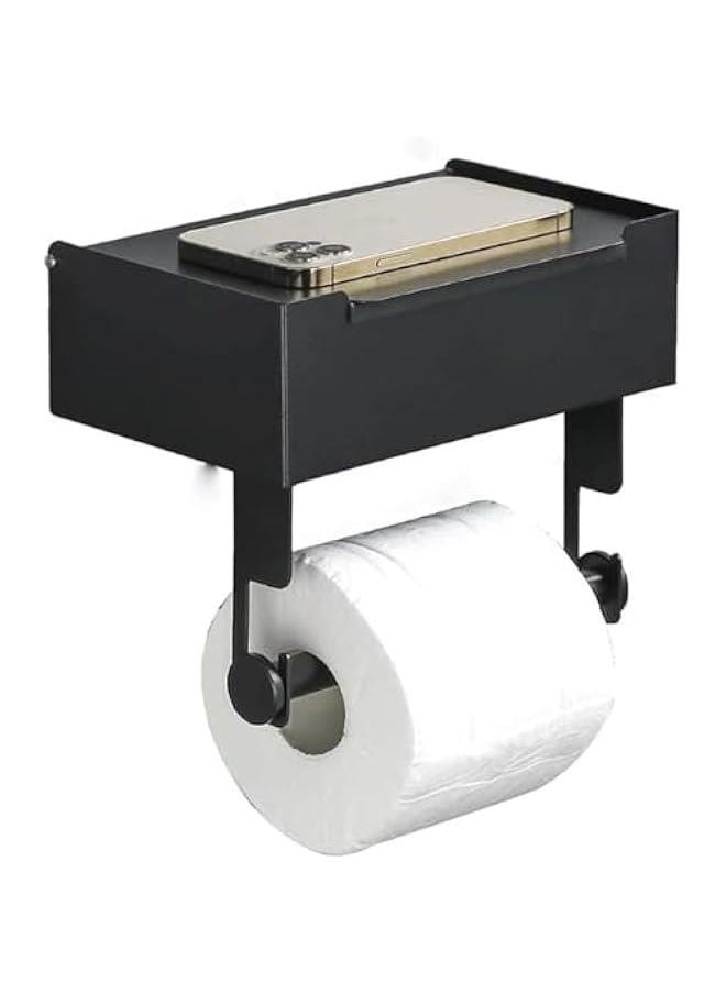 HOOKOR Toilet Paper Holder with Shelf, Flushable Wipes Dispenser Fits for Bathroom Wipe Storage, Keep Your Wipes Hidden Out of Sight (Concavity)  - Image 1