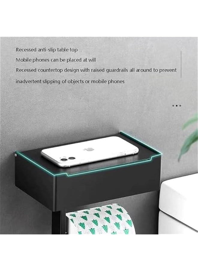 HOOKOR Toilet Paper Holder with Shelf, Flushable Wipes Dispenser Fits for Bathroom Wipe Storage, Keep Your Wipes Hidden Out of Sight (Concavity)  - Image 4