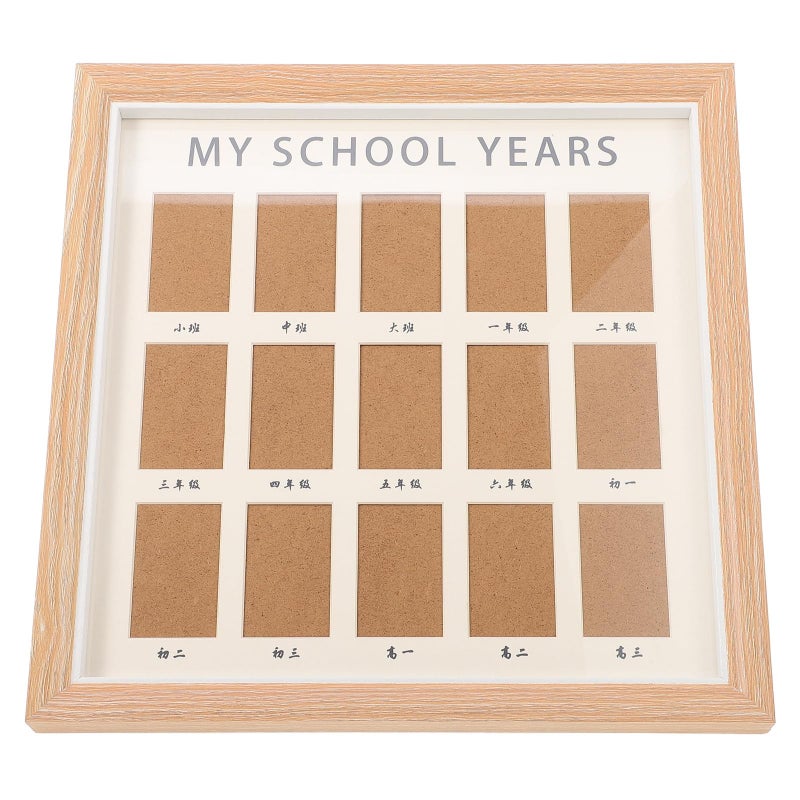 Light Wood Grain School Year Photo Frame Wall Mounted Tabletop Display - Image 2