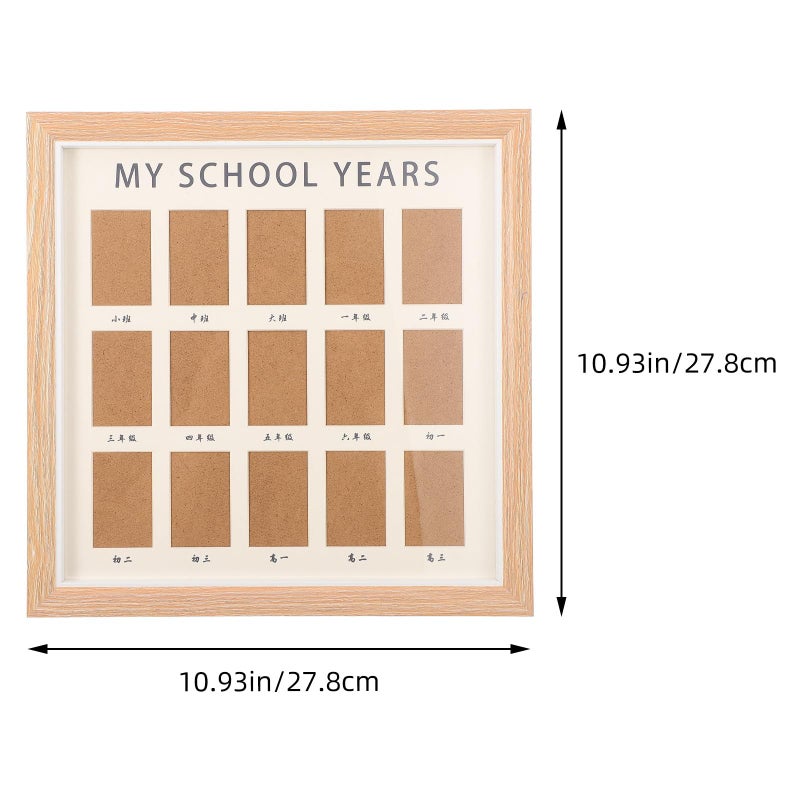 Light Wood Grain School Year Photo Frame Wall Mounted Tabletop Display - Image 3