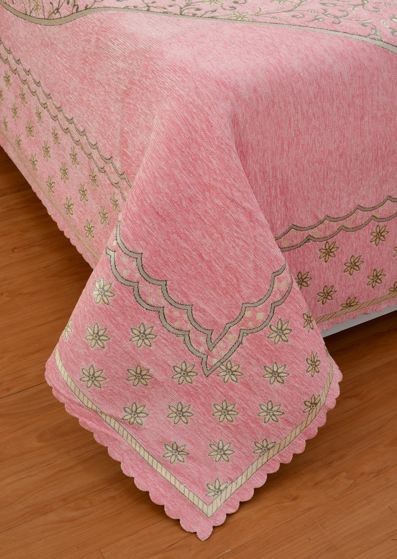 jayvaam Luxury Velvet Bedsheet – King Size Luxury Bed Sheet – Ultra Soft, Cozy & Warm Bedding for Bedroom – Hypoallergenic & Elegant Velvet Texture (Crystal 01 Pink 100X100, Velvet Bedsheet) - Image 2