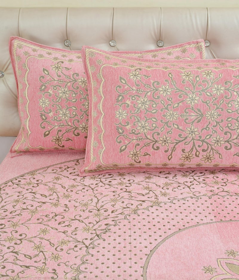 jayvaam Luxury Velvet Bedsheet – King Size Luxury Bed Sheet – Ultra Soft, Cozy & Warm Bedding for Bedroom – Hypoallergenic & Elegant Velvet Texture (Crystal 01 Pink 100X100, Velvet Bedsheet) - Image 3
